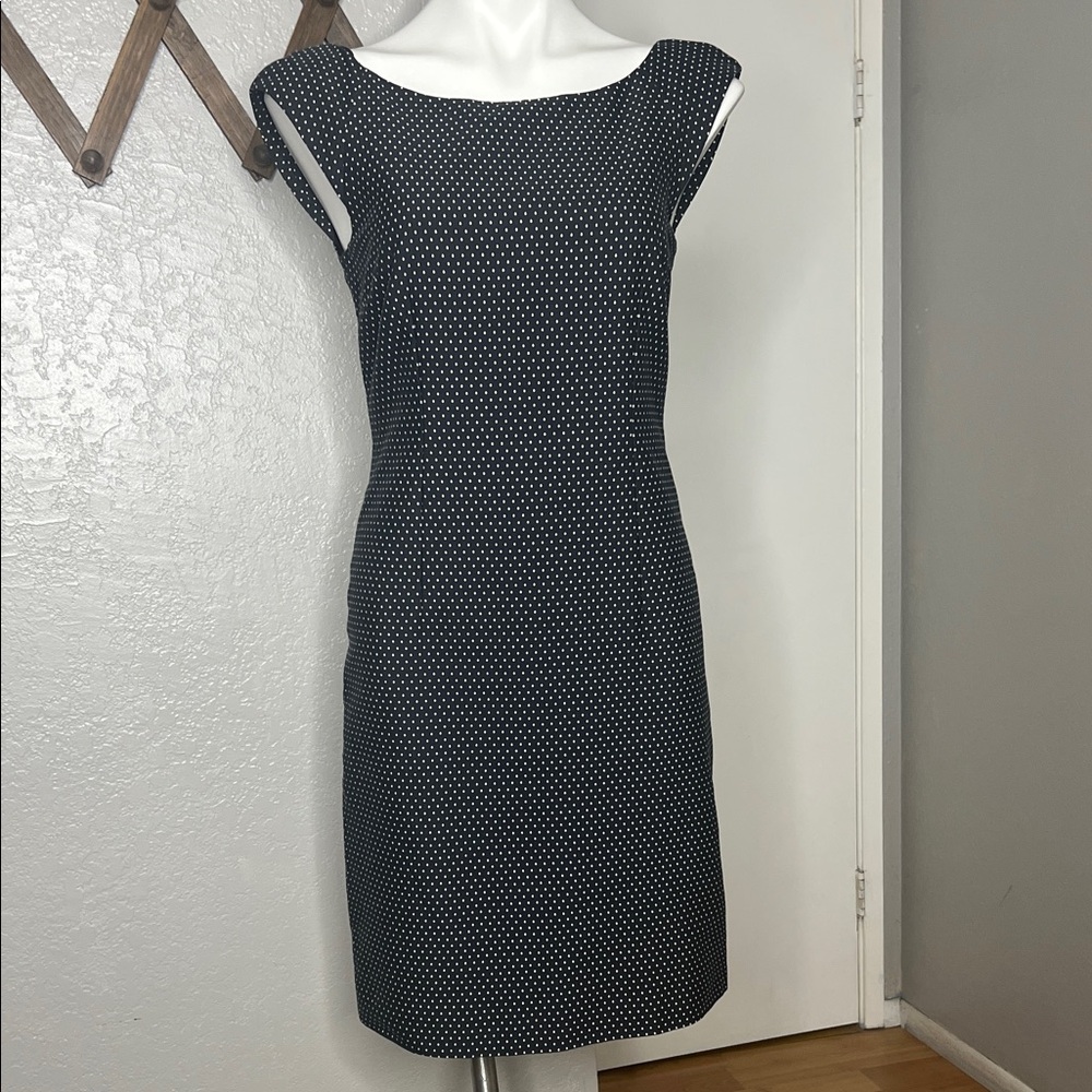 Moschino  cheapandchic Elegant blue navy and White Polka Dot Dress size 8